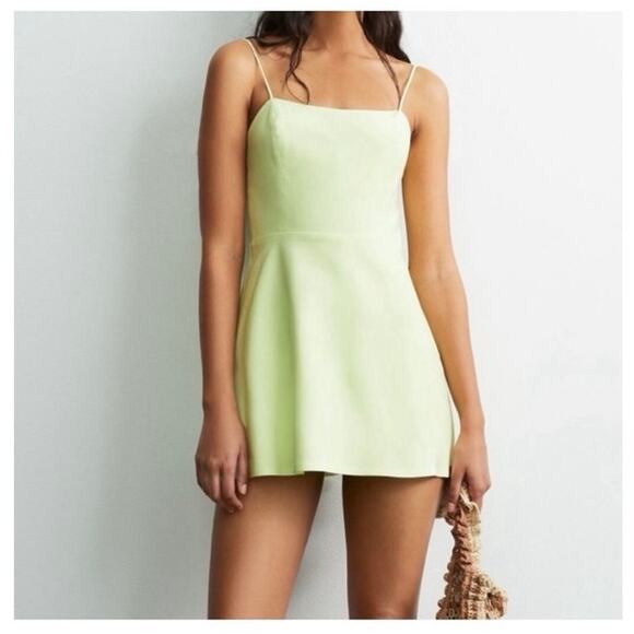 Zara Pants - Zara Linen Skort Romper, Pistachio Green, Size Small